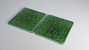 Deep Green Large Glazed Coasters