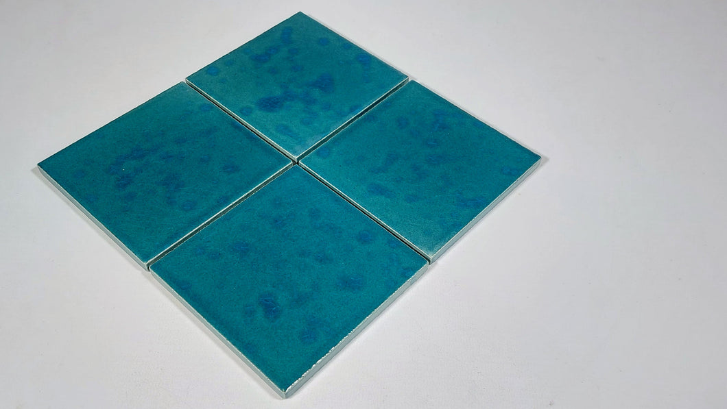 Midnight Green (With Blue Speckle) Glazed Coasters
