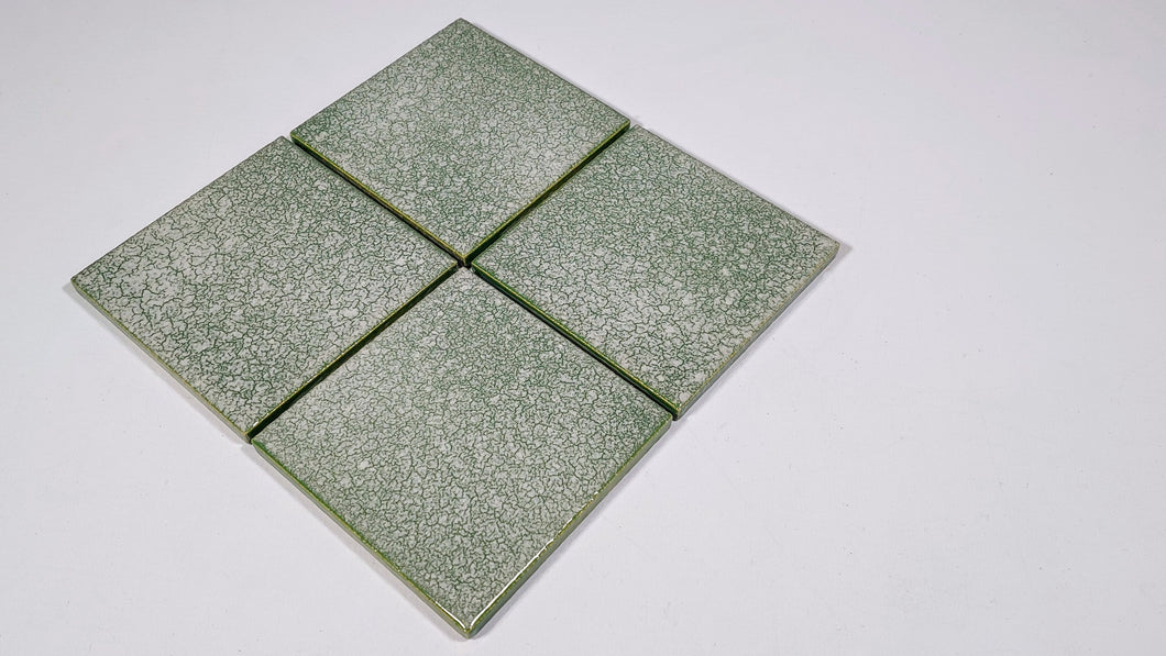 Deep Moss Green Crackle Coasters